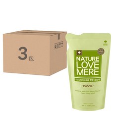 NATURE LOVE MERE 奶瓶清潔慕斯補充包, 500ml 清爽檸檬香, 3包