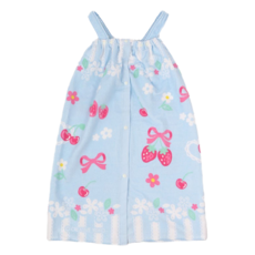 Mother garden 扣式浴巾套裝 淺藍色, 草莓花束, 1組