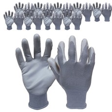 GUARDMAN PU 掌心塗層手套 雙手穿戴套組 L, 灰色, 10套