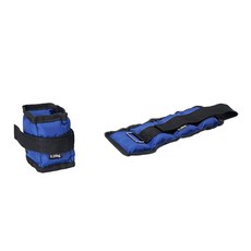 soonZAM 運動鍛煉手腕腳踝沙袋魔鬼氈配重帶 2條入, 0.5kg, 藍色+黑色