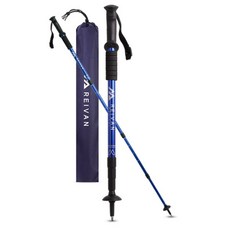 Reivan Radical Real 一字型4節登山杖 2入, 藍色