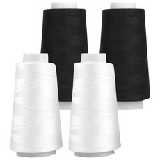 優質 OWL 包芯紗線 白色 2入 + 黑色 2入, 混色