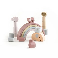 PUKU 藍色企鵝 LetFree想自由 平衡彩虹疊疊積木 3歲以上, 彩虹, 1盒