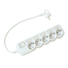 EcoPowerTap LED 獨立開關5孔延長線 EPM-L305SS+保護蓋, 40cm, 混色, 1組