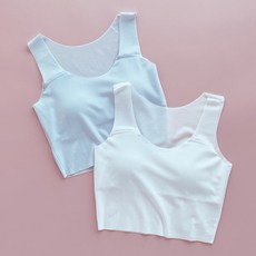 Junnieday 女童學生款罩杯背心 棉花糖B 2件組