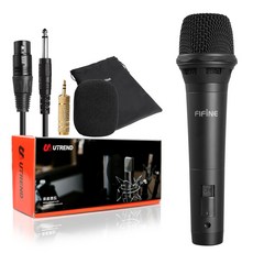 UTREND 人聲錄音動圈有線麥克風 + XLR 5.5 連接線 + 3.5 轉換接頭 3極 + 收納袋 + 麥克風套, UMK8