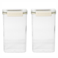 키볼리 클리어 투명 밀폐용기 세트, 2개, 1800ml