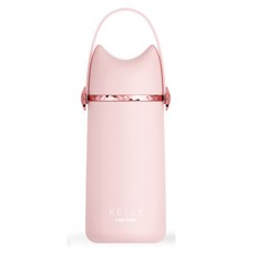 PUKO Kelly貓耳造型手提旋蓋保溫瓶, 粉色, 280ml