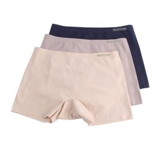 PANTONE 여성용 통기성 미디 사각 팬티 3종 세트