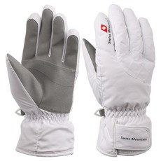 Swiss Mountain 女士滑雪手套 BC112, 白色的, 1雙