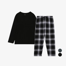 ANYBODY 男女通用透氣長袖居家混搭睡衣上下套裝