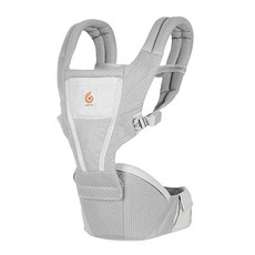 Ergobaby 新世代透氣舒適吸震坐墊式背帶 腰帶 - 珍珠灰, Alta Hip Seat Baby Carrier SoftFlex Mesh, 腰圍66~132cm