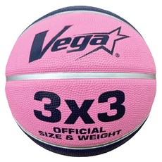 台灣 Vega 3X3柔軟橡膠削邊籃球 6號球大小 7號球重量 海軍藍 + 粉色, OBR-607N, 1顆