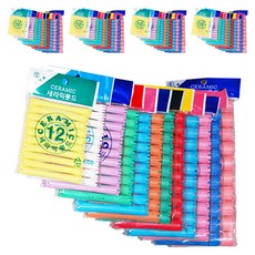 Ceramic燙髮髮捲組 12包入, 混色, 5組