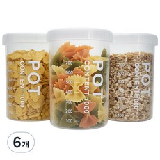 DailyPick 五穀雜糧透明圓形密封罐 1L, 單品, 6個