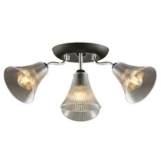 卡米達 奧丁房間臥室半吸頂三燈 附電子開關, 金屬烤漆, 直徑58X高24公分, 適用E27燈泡, 黑色