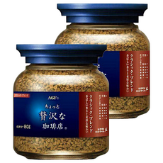 AGF 微奢華咖啡店 咖啡罐 藍紅標 經典贅沢, 80g, 1入, 2罐