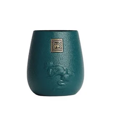 PUSH! 品茗喝茶具 佛手禪六君子收納罐 筆筒茶筒泡茶工具單筒 陶瓷材質 綠色, T20, 1個