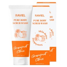 Raviel Pure Body Scrub Wash 葡萄柚柑橘香味, 200ml, 2個