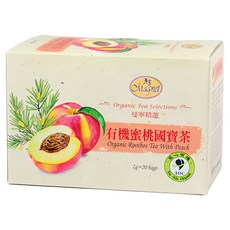 Magnet 曼寧 有機蜜桃國寶茶 40公克 無咖啡因 清甜蘋果與水蜜桃香, 2g, 20包, 1盒