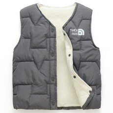 童款多功能鈕扣鋪棉背心