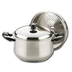 不鏽鋼雙耳料理鍋+蒸籠, 26cm, 1組