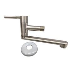 LEADER 麗達 304不鏽鋼自由栓水龍頭 出水管18cm 壁式單冷 不鏽鋼原色 LBE ST233-18 25 x 3 x 10.5cm 450g, 1個