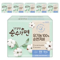 순수한면 건강한 생리대 날개형, 중형, 16개입, 6개