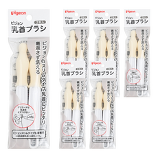 pigeon 貝親 奶嘴刷 2支, 白色+米色, 6包