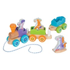 Melissa&Doug 瑪莉莎 益智玩具, 搖擺動物拉繩小火車, 1組