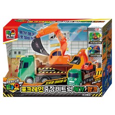 타요 아동용 포크레인 중장비 트럭 메가 행크 작동완구, 혼합색상, 1개