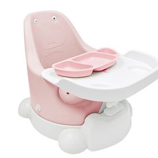 젤리맘 유아용 무나 부스터체어 + 트레이 + 카트 + 흡착식판 세트, 피치핑크(체어), 핑크(식판)