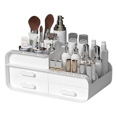 MF스토어 디자인 다용도 사무 용품 수납 서랍형 화장품 정리함, 1개, 화이트