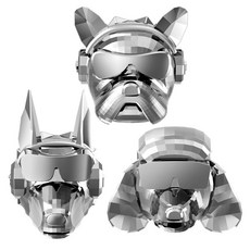 D.O.G 車用空氣清新劑 D-E1 鬥牛犬+杜賓犬+貴賓犬組 白金色 5號, 1套