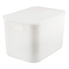 岱森城 DELSUN 附蓋收納箱, 簡約白, 5個