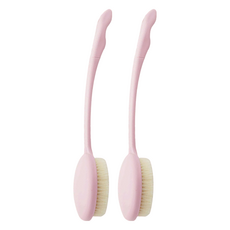 軟毛長柄沐浴刷 03, 粉紅色, 1入, 2支