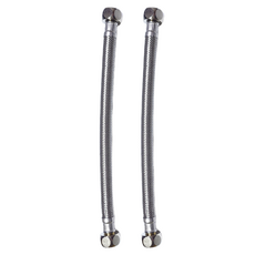 新多多小舖 四分管四分頭鋼絲軟管 8吋 2條組 鋼絲編織耐高壓防腐蝕, 1組