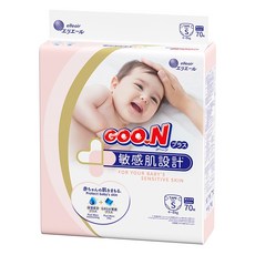 GOO.N 大王 日本境內版 黏貼型敏感肌設計 紙尿褲 4~8kg, S, 70片