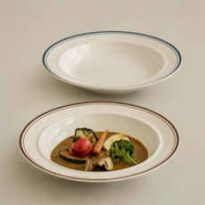 YOON CERAMICS Cozy 義大利麵碗 2件組, 棕色, 藍色, 1套