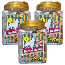 Boneplus 綜合雙色潔牙骨結 L, 牛奶, 700g, 3桶