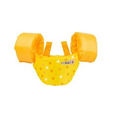 奈比 兒童漂浮夾克 2-5歲幼兒適用(10-20kg) 前肩與胸前浮力設計, 點點黃色, 1個