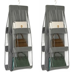 hillo 다용도 6단 수납 가방 보관함 걸이, 그레이, 2개