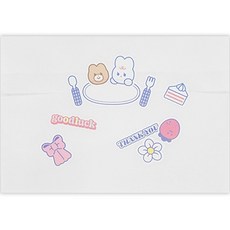 Donna&deco 基本款白色紙袋 23 x 22 cm 20入 + Goody裝飾貼紙11款 x 20入組, 白雪公主的餐桌, 1套