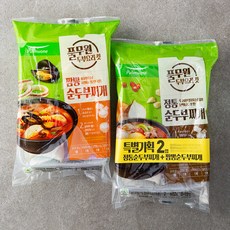 풀무원 5분키친 순두부찌개 2p 세트 정통순두부 602g + 짬뽕순두부 588g, 1.19kg, 1세트
