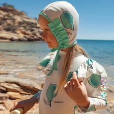 matildany 女童荷葉邊泳帽