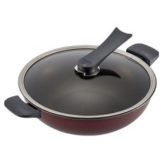 HAPPYCALL Solaris 鑽石IH鍋2件組 紅色, 1組, 32公分雙耳炒鍋 + 32公分玻璃鍋蓋