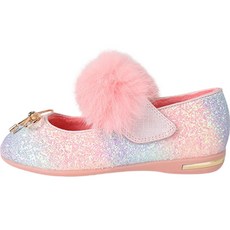 SHOOPENkids 女童彩虹蝴蝶結毛絨公主平底鞋 VKST78W01G