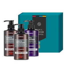KUNDAL 昆黛爾 蜂蜜夏威夷果洗髮精 2瓶入+護髮乳節日禮盒 櫻花香, 1組