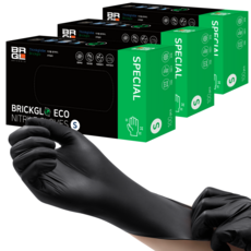 BRICKGLO 生物可分解環保丁腈手套 100入, 黑色, 小(S), 3個