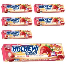 MORINAGA 森永 HI-CHEW 嗨啾軟糖 微酸 草莓乳酸口味, 46g, 6條